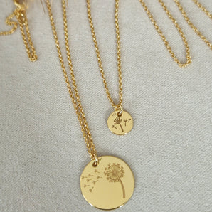 Mutter Tochter Ketten Set - Pusteblume GOLD