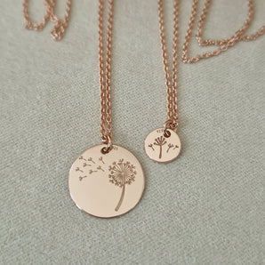 Mutter Tochter Ketten Set - Pusteblume ROSÈGOLD